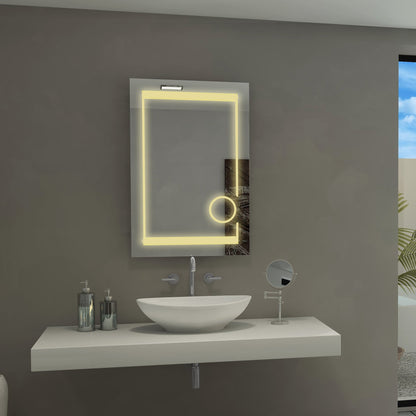 Paris Mirror 24" x 32" Rectangle Aurora Illuminated Mirror 3000K