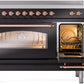 ILVE Nostalgie II 48" Induction Range with Element Stove and Electric Oven in Black with Copper Trim, UPI486NMPBKP