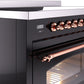 ILVE Nostalgie II 48" Induction Range with Element Stove and Electric Oven in Black with Copper Trim, UPI486NMPBKP