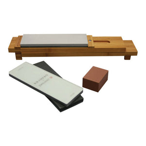 ZWILLING 6pc Glass Water Stone Sharpening Set, Kramer Series