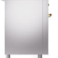 ILVE Nostalgie II 60" Dual Fuel Natural Gas Range in Stainless Steel with Brass Trim, UP60FSNMPSSG