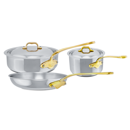 Mauviel 1830 M'COOK B 5-Ply 5-Piece Cookware Set With Brass Handles