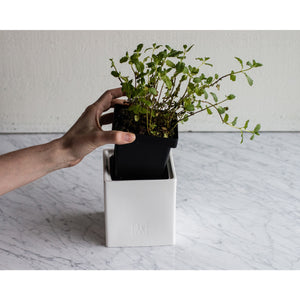 ZWILLING Medium Ceramic Storage Container with Lid and Herb Pot Insert