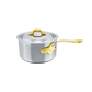 Mauviel 1830 M'COOK B 5-Ply Sauce Pan With Lid, Brass Handles