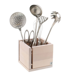 ZWILLING Italian Kitchen Utensil Organizer in White Beechwood, Storage Series