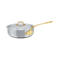 Mauviel 1830 M'COOK B 5-Ply Saute Pan With Lid, Brass Handle