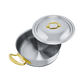 Mauviel 1830 M'COOK B 5-Ply Rondeau With Curved Lid, Brass Handles