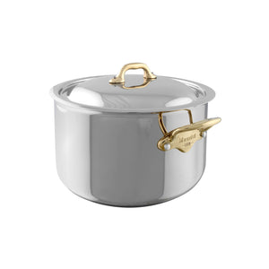 Mauviel 1830 M'COOK B 5-Ply Stewpan With Lid, Brass Handles