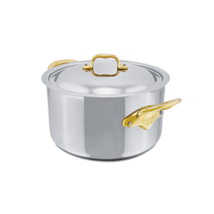 Mauviel 1830 M'COOK B 5-Ply Stewpan With Lid, Brass Handles