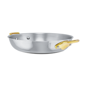 Mauviel 1830 M'COOK B 5-Ply Round Gratin Pan With Brass Handles