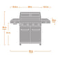 Monument Grills Classic 35633B Series | 4 Burner Propane Gas Grill in Blue