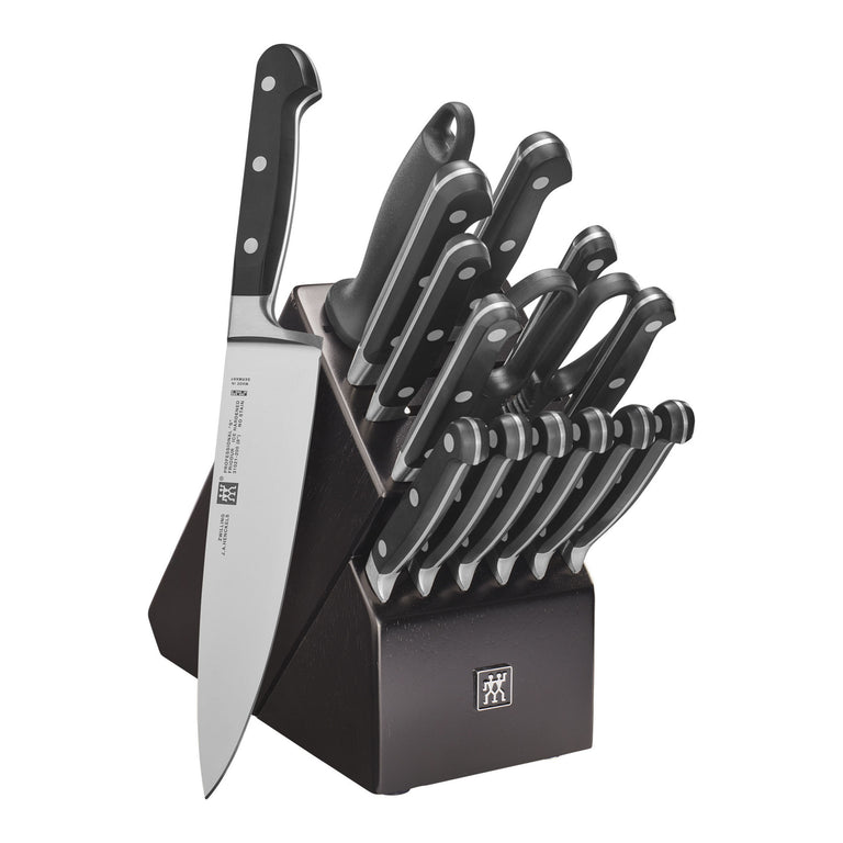 ZWILLING 16pc Knife Set in Black Rubberwood Block, Professional "S" Series