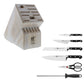 ZWILLING 7pc Knife Set in White Rustic Rubberwood Block, Professional "S" Series