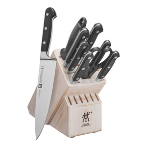 ZWILLING 10pc Knife Set in White Rustic Rubberwood Block, Professional "S" Series