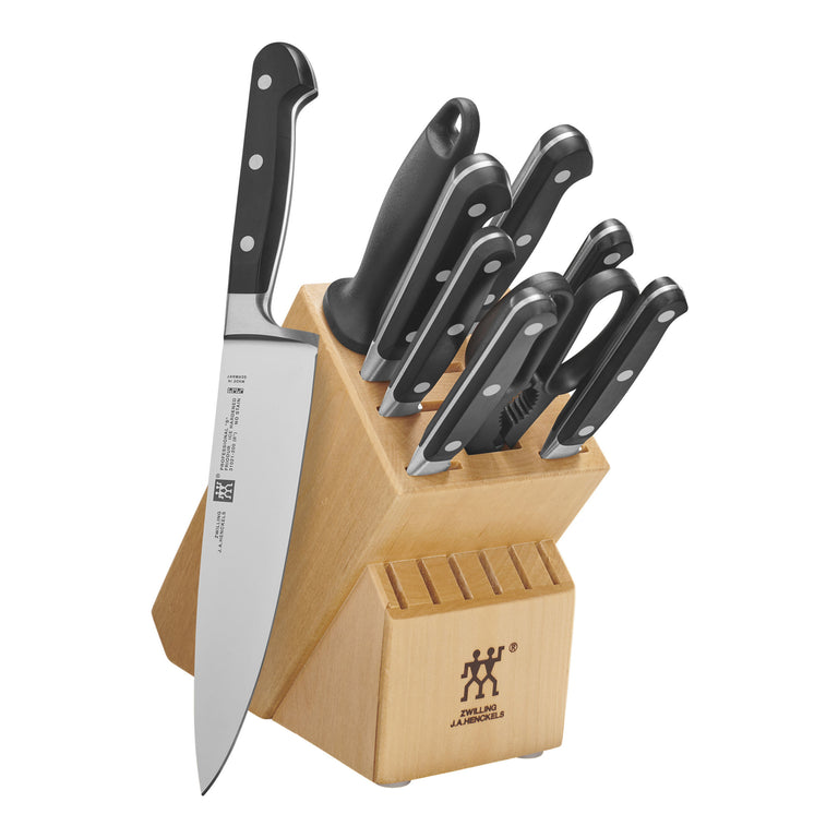 ZWILLING 10pc Knife Set in Natural Rubberwood Block, Professional "S" Series