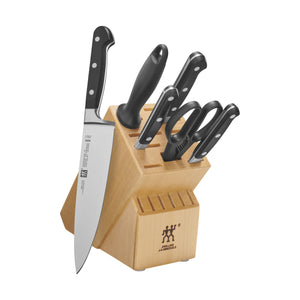 ZWILLING 7pc Knife Set in Natural Rubberwood Block, Professional "S" Series