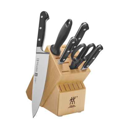 ZWILLING 7pc Knife Set in Natural Rubberwood Block, Professional "S" Series
