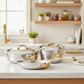 Mauviel 1830 M'ELITE B Hammered 5-Ply 5-Piece Cookware Set With Brass Handles