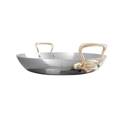 Mauviel 1830 M'ELITE B Hammered 5-Ply Paella Pan With Brass Handles