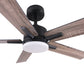 BHI 52" 5 Blades Smart Indoor Walnut&Oak LED Ceiling Fan 6-Speed with Light Kit Included