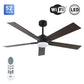 BHI 52" 5 Blades Smart Indoor Walnut&Oak LED Ceiling Fan 6-Speed with Light Kit Included