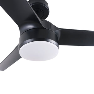 BHI 52" 3 Blades Smart Indoor Matt Black LED Ceiling Fan 6-Speed with Light Kit Included
