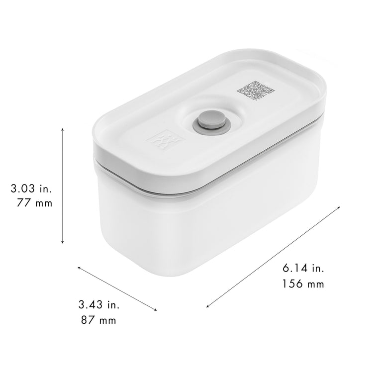 ZWILLING Small Semi-Transparent Vacuum Lunch Container in White Gray, Fresh & Save Series