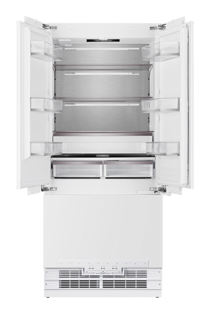 Induction Hardware 36-Inch French Door Built-In Refrigerator with Freezer, Ice Maker and Water Dispenser, Panel Ready, RF-FD-36-PR