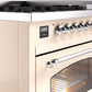 ILVE Nostalgie II 48" Dual Fuel Propane Gas Range in Antique White with Chrome Trim, UP48FNMPAWCLP