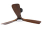 BHI 52" 3 Wood Blades Smart Indoor Walnut LED Ceiling Fan 6-Speed with Light Kit Included