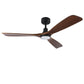 BHI 52" 3 Wood Blades Smart Indoor Walnut LED Ceiling Fan 6-Speed with Light Kit Included