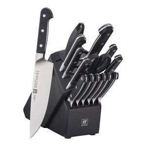 ZWILLING 16pc Knife Set in Black Rubberwood Block, Pro Series