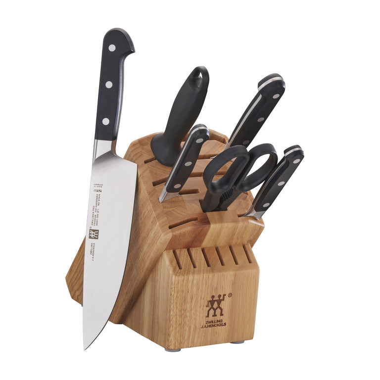 ZWILLING 7pc Knife Set in Natural Rubberwood Block, Pro Series