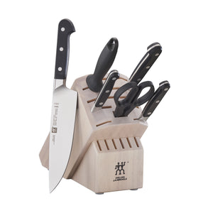 ZWILLING 7pc Knife Set in Solid White Rubberwood Block, Pro Series
