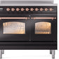 ILVE Nostalgie II 40" Induction Range with Element Stove and Electric Oven in Black with Copper Trim, UPDI406NMPBKP