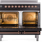 ILVE Nostalgie II 40" Induction Range with Element Stove and Electric Oven in Black with Copper Trim, UPDI406NMPBKP