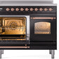 ILVE Nostalgie II 40" Induction Range with Element Stove and Electric Oven in Black with Copper Trim, UPDI406NMPBKP