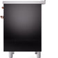 ILVE Nostalgie II 40" Induction Range with Element Stove and Electric Oven in Black with Copper Trim, UPDI406NMPBKP