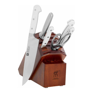 ZWILLING 7pc Knife Set in Acacia Block, Pro Le Blanc Series