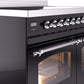 ILVE Nostalgie II 40" Induction Range with Element Stove and Electric Oven in Black with Chrome Trim, UPDI406NMPBKC