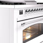 ILVE Nostalgie II 36" Dual Fuel Natural Gas Range in White with Chrome Trim, UP36FNMPWHC