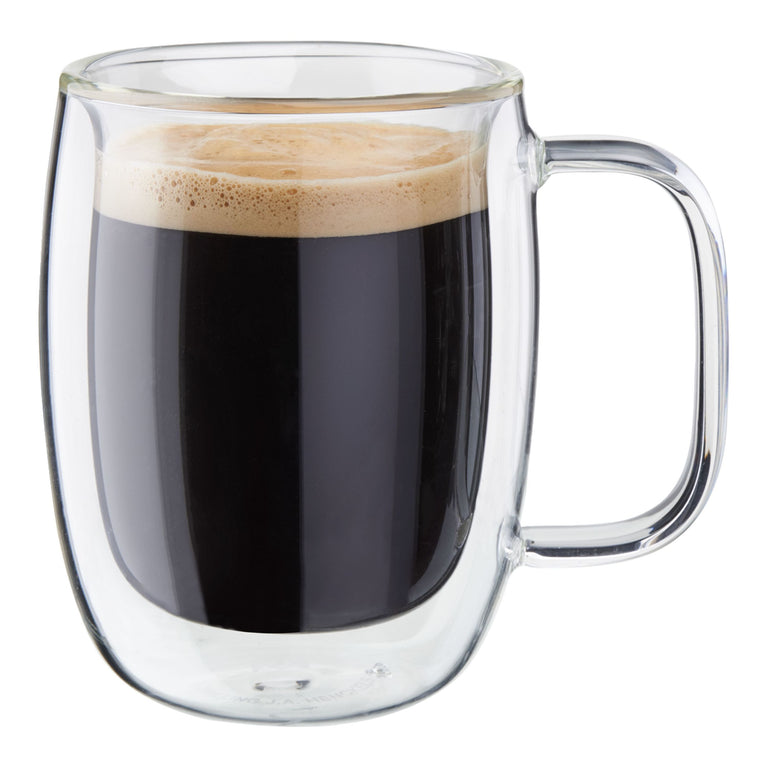 ZWILLING 2pc Double Espresso Glass Mug Set, Sorrento Plus Double Wall Glassware Series