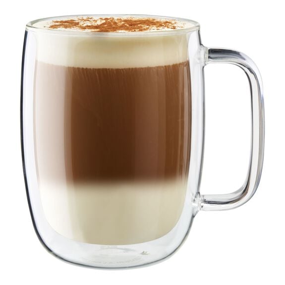 ZWILLING 2pc Latte Glass Mug Set, Sorrento Plus Double Wall Glassware Series