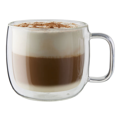 ZWILLING 2pc Cappuccino Glass Mug Set, Sorrento Plus Double Wall Glassware Series