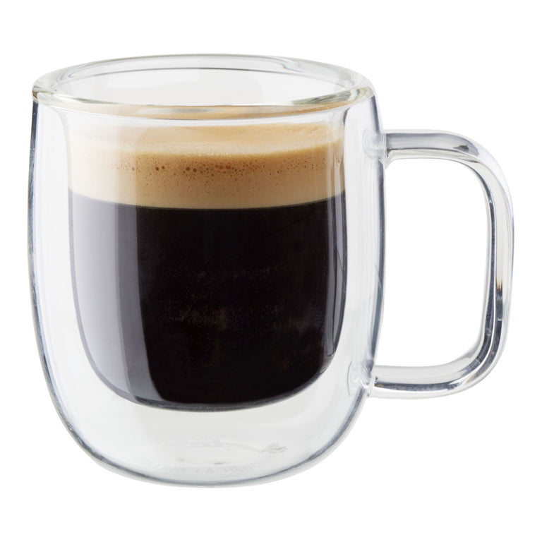 ZWILLING 2pc Espresso Glass Mug Set, Sorrento Plus Double Wall Glassware Series