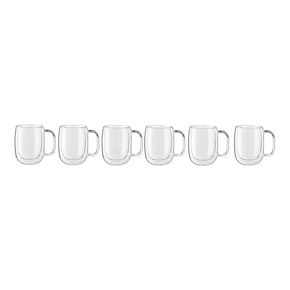 ZWILLING 8pc Coffee Glass Mug Set, Sorrento Plus Double Wall Glassware Series