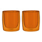 ZWILLING 2pc Tumbler Glass Set in Amber, Sorrento Double Wall Glassware Series