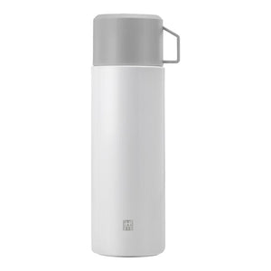 ZWILLING Thermo Bev Bottle w/ Lid/Cup, 33.8 oz/1L - Silver-White