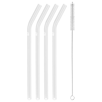 ZWILLING 4pc Glass Straw with Bend Set, Sorrento Glassware Series