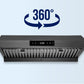 Hauslane | Chef Ducted Black Stainless Steel Undercabinet Range Hood, UC-PS18BSS